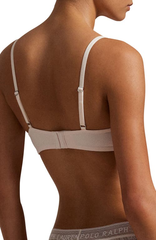 Polo Ralph Lauren Underwire Cotton Blend Lace Demi Bra In Brown