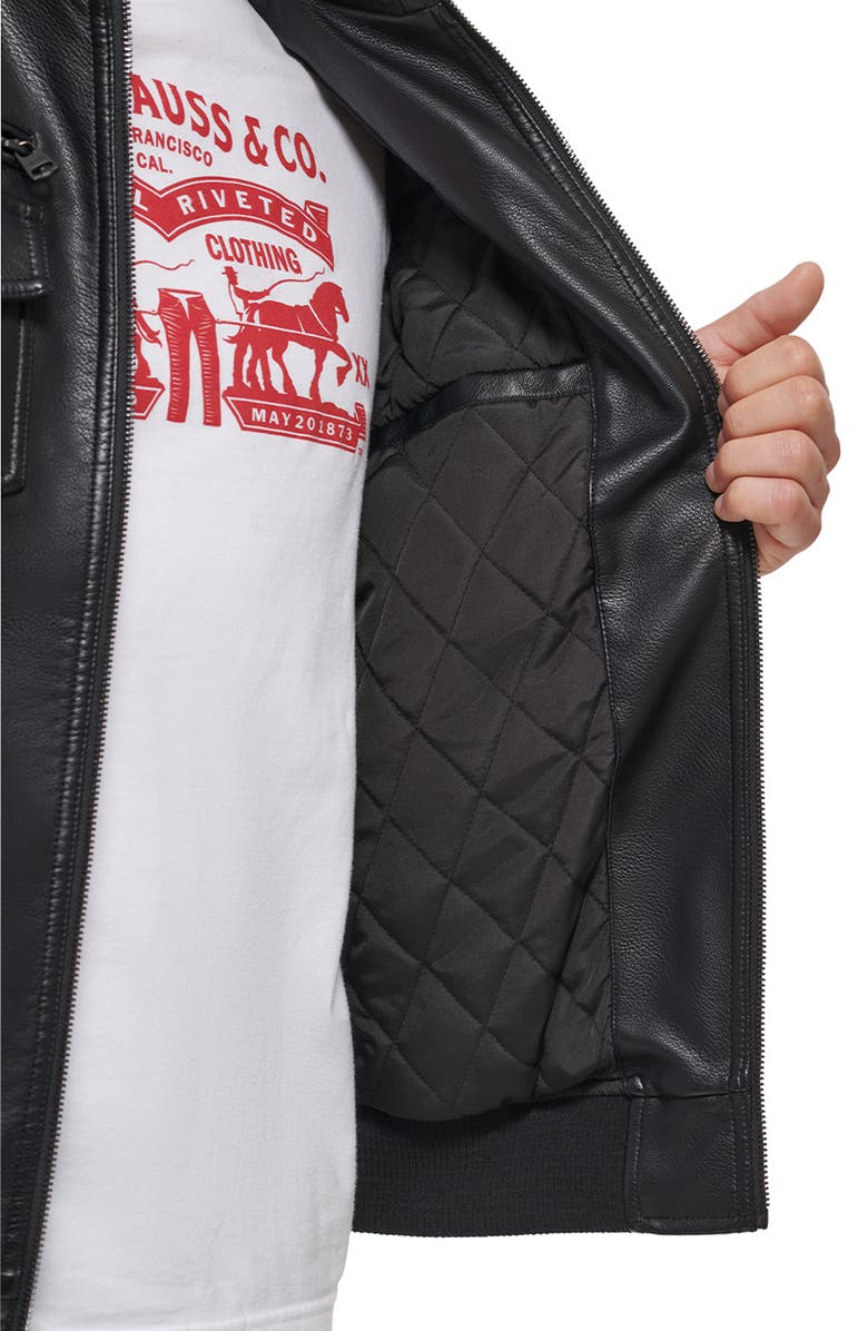 Levi's<sup>®</sup> Water Resistant Faux Leather Aviator Bomber Jacket, Alternate, color, 