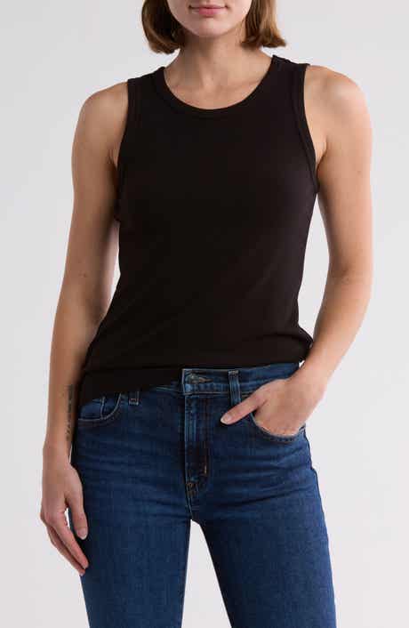 Halogen® Fitted Ribbed Tank Top