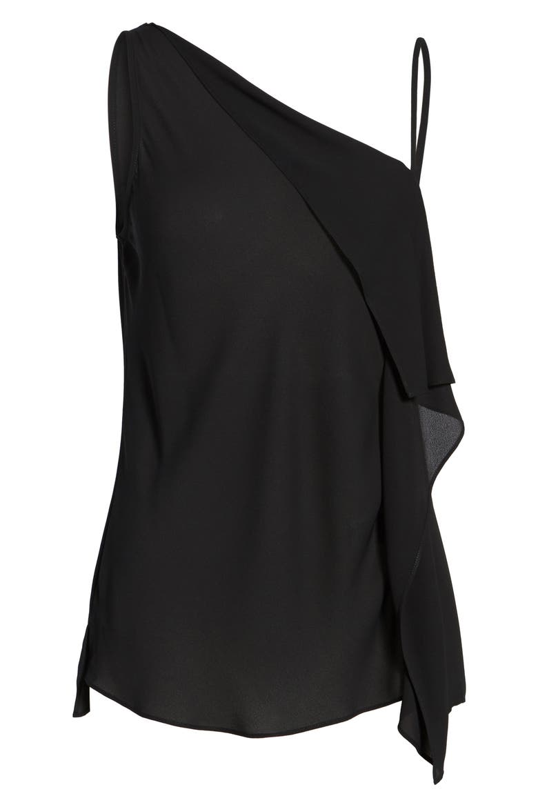 Asymmetrical Sleeveless Top, Alternate, color, BLACK