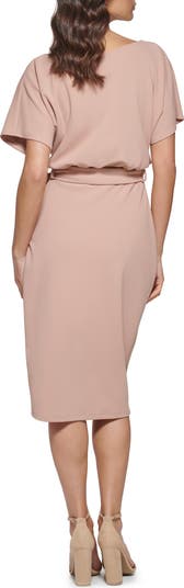 Tie Front Blouson Dress