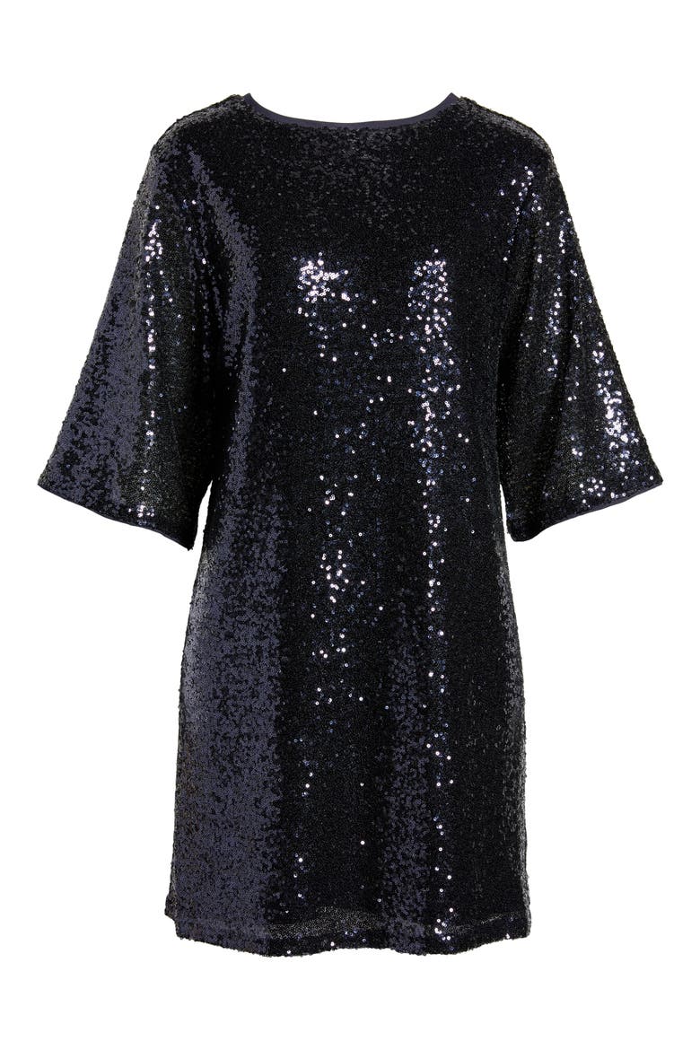 Sequin T-Shirt Dress, Alternate, color, BLUE SLATE SEQUINS