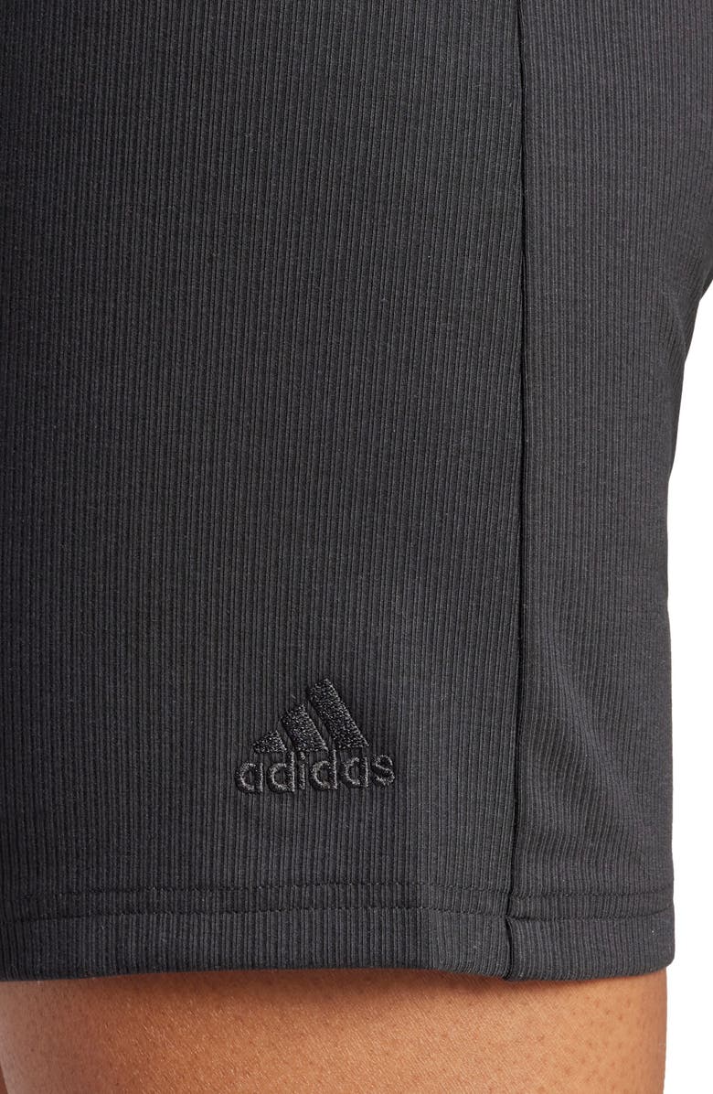 adidas Rib High Waist Bike Shorts, Alternate, color, 