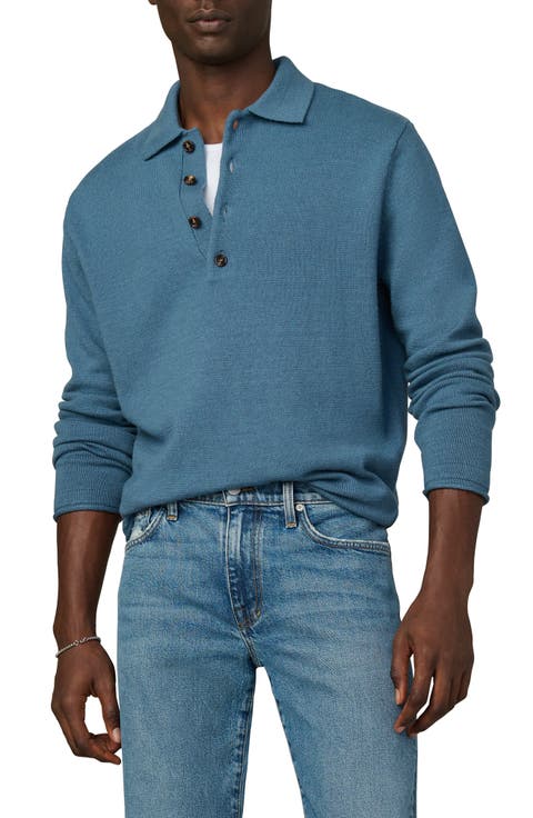 Long Sleeve Wool Polo Sweater