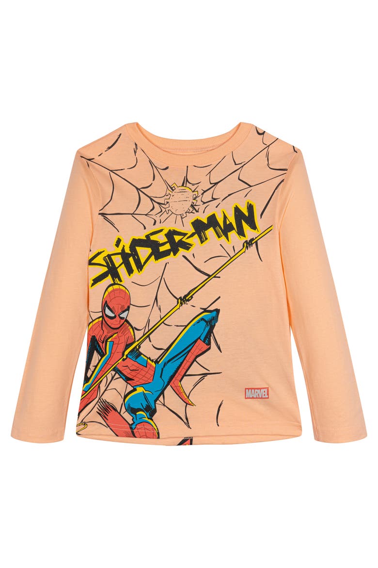 Spider-Man 2-Piece Long Sleeve T-Shirt Set, Alternate, color, Peach Ivory
