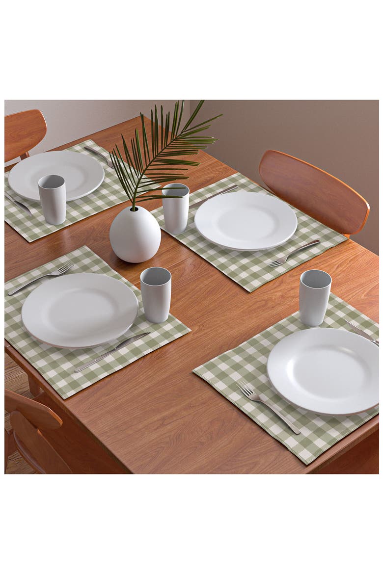 Menina Lisboa Rustic Plaid Placemat, Alternate, color, GREEN