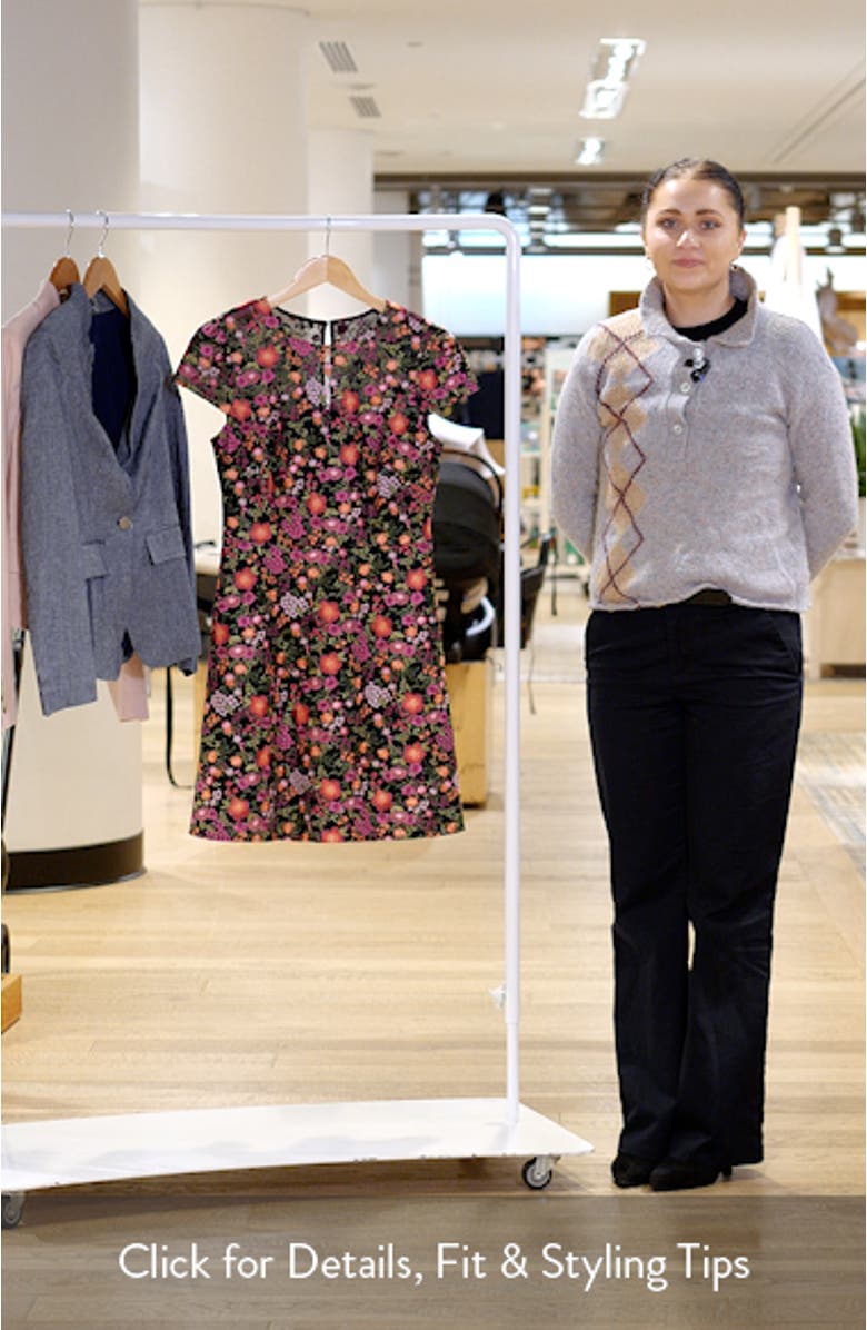 Embroidered Floral A-Line Dress, sales video thumbnail