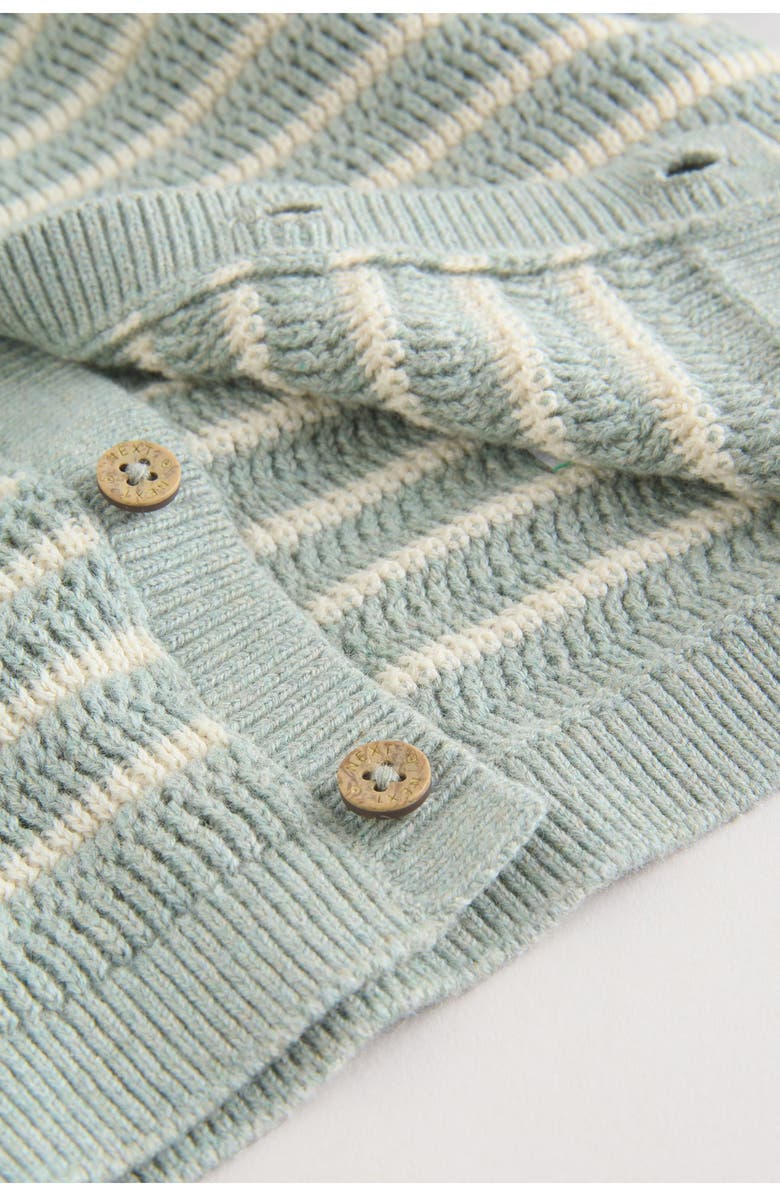 NEXT Stripe Knit Cardigan & Bloomers Set, Alternate, color, Green