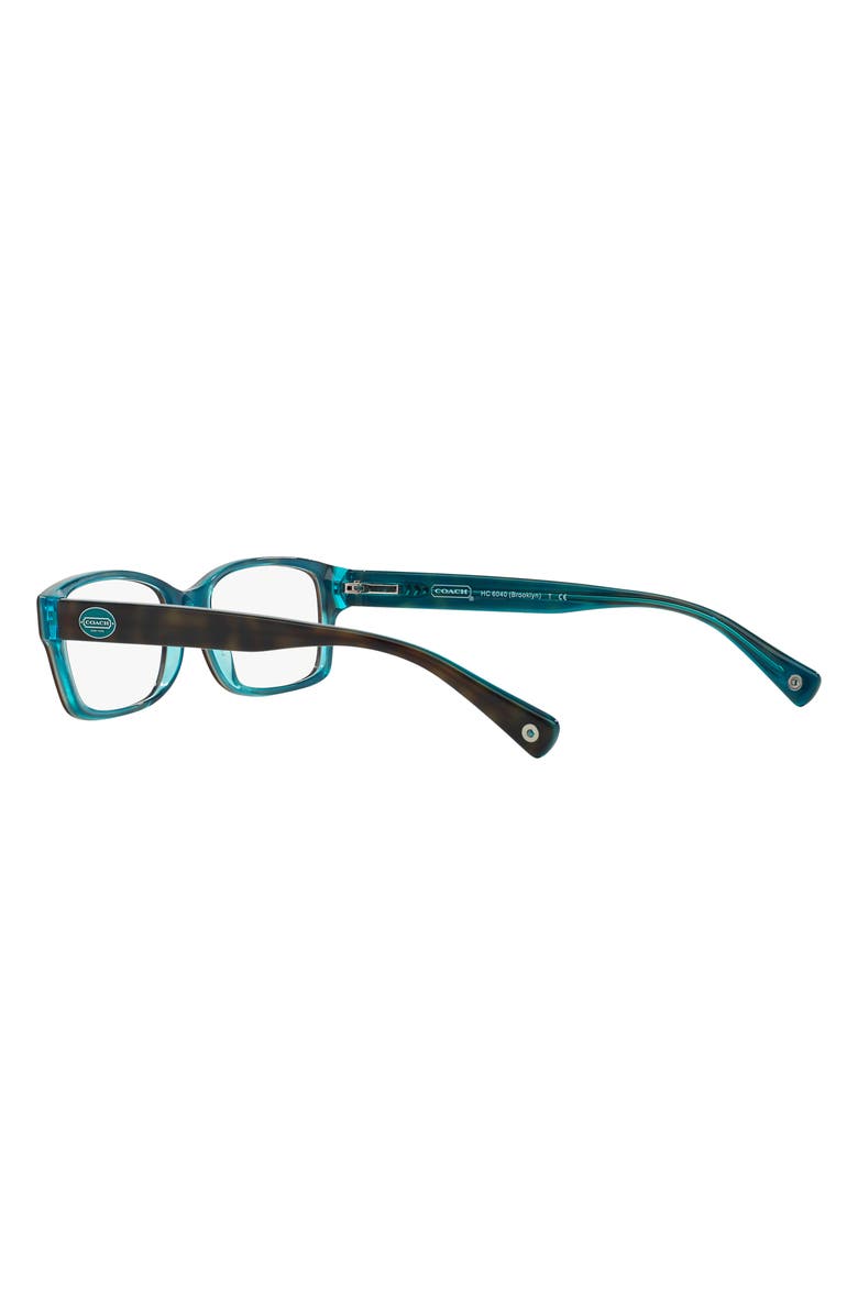 COACH Brooklyn 52mm Rectangular Optical Glasses, Alternate, color, Dark Tortoise