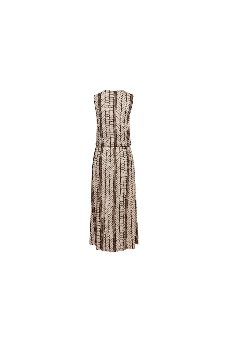Sleeveless V-Neck Maxi Dress, Alternate, color, Beige & Brown