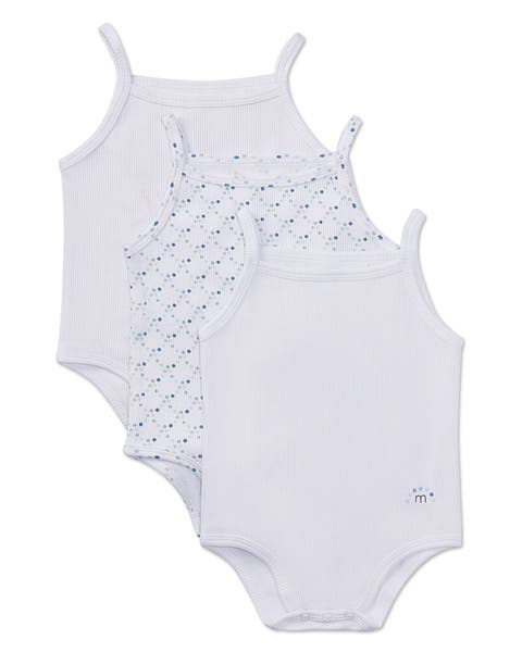 3 Pair Cotton Ribbed and Dot Pattern Bodysuits (Baby)