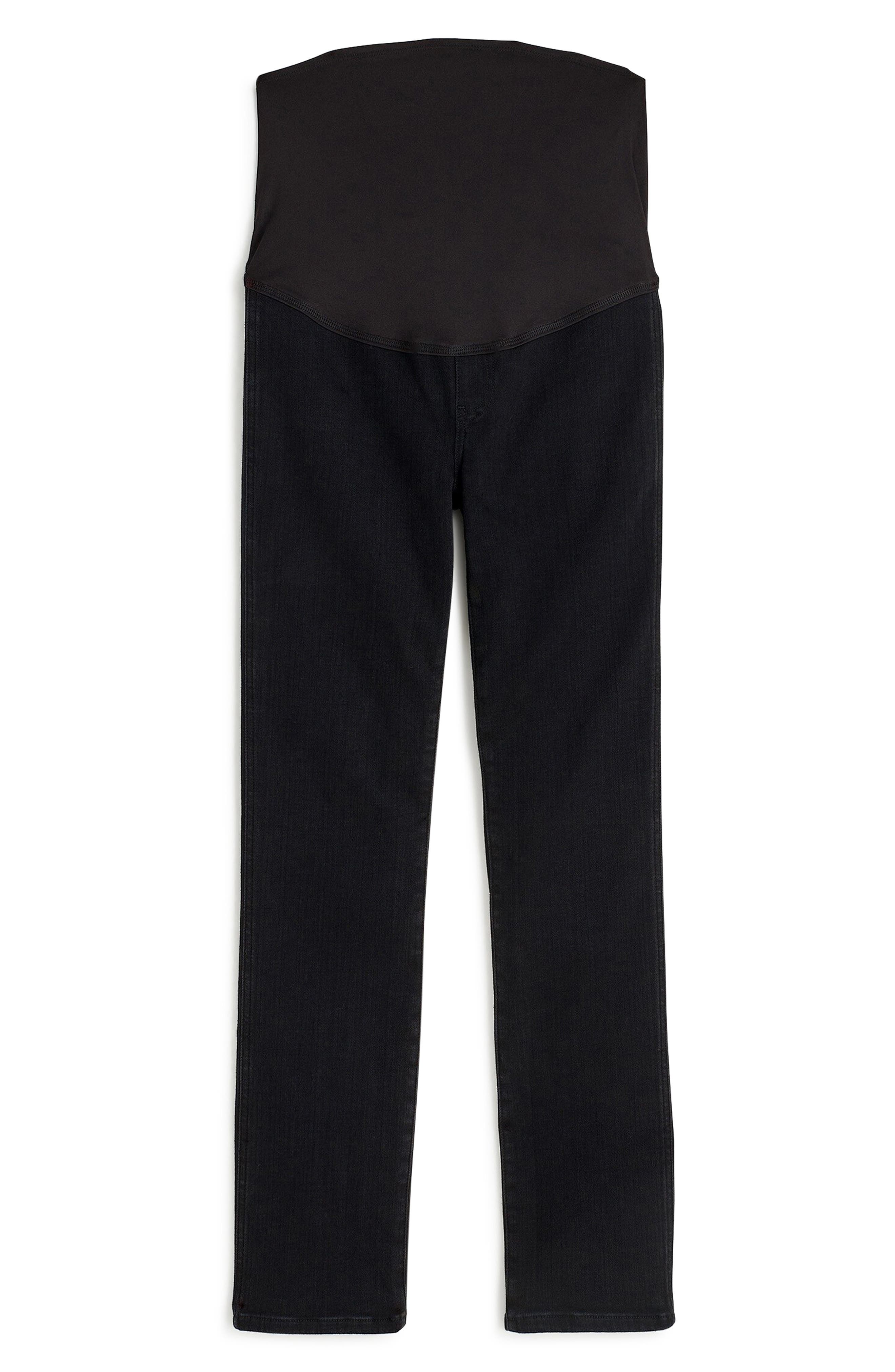 Madewell Maternity Over-the-Belly Stovepipe Jeans in Black Rinse Wash