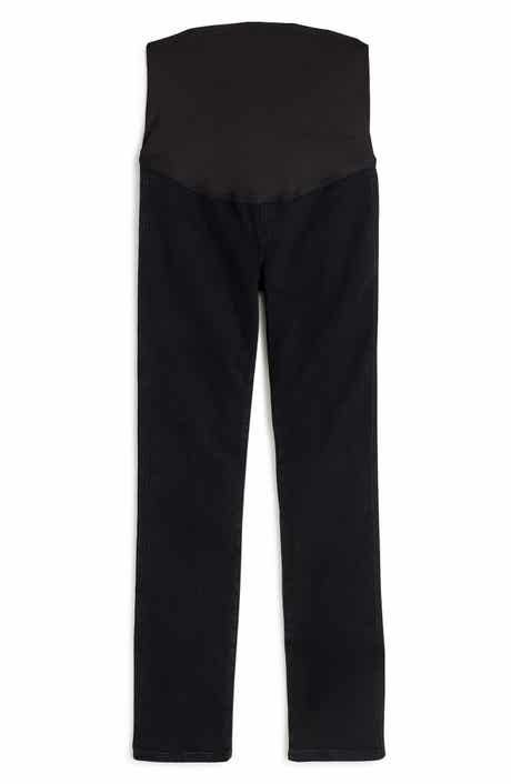 Madewell Maternity Over-the-Belly Stovepipe Jeans in Black Rinse Wash