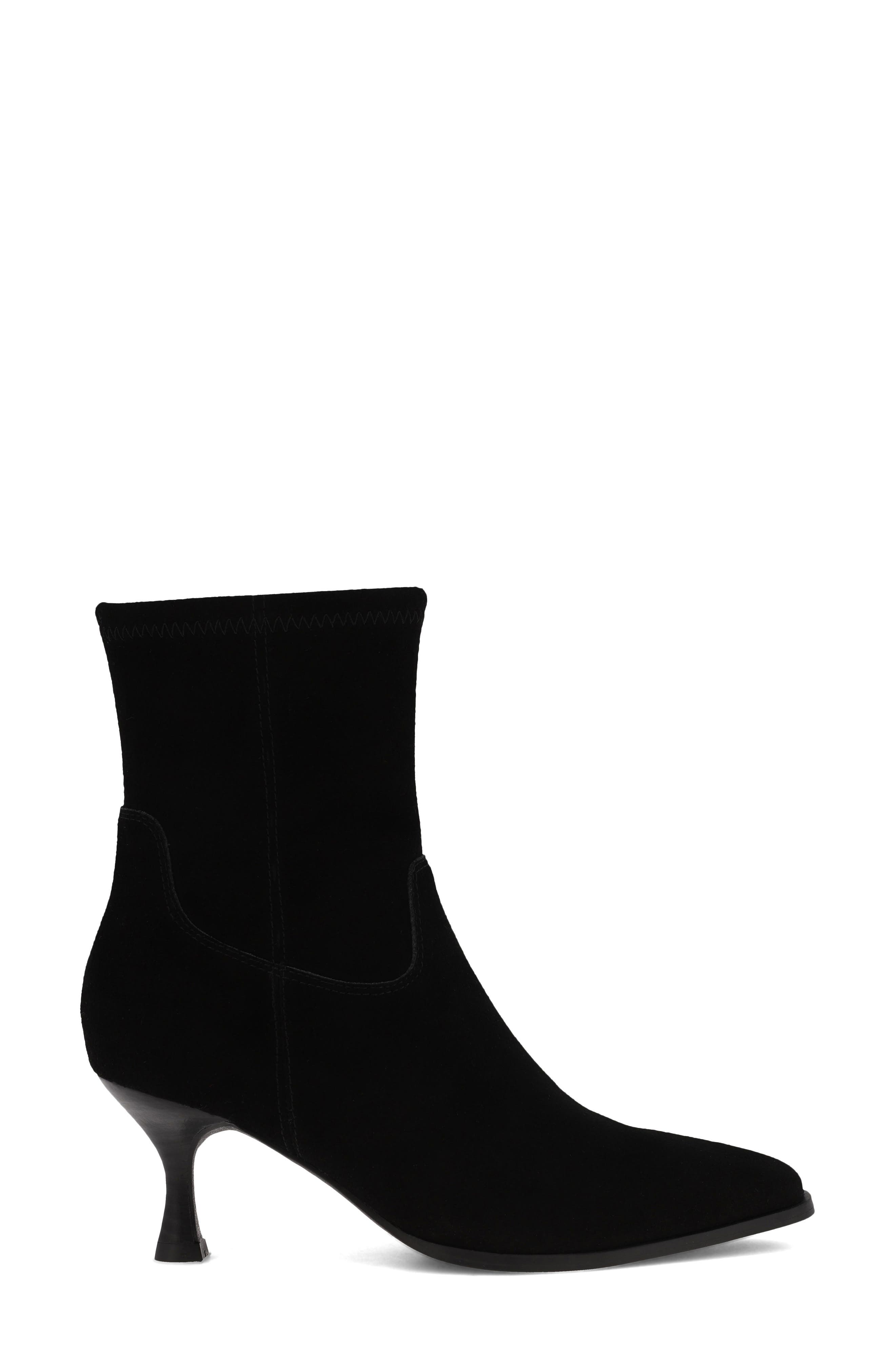 Aletta Pointed Toe Bootie, Alternate, color, BLACK