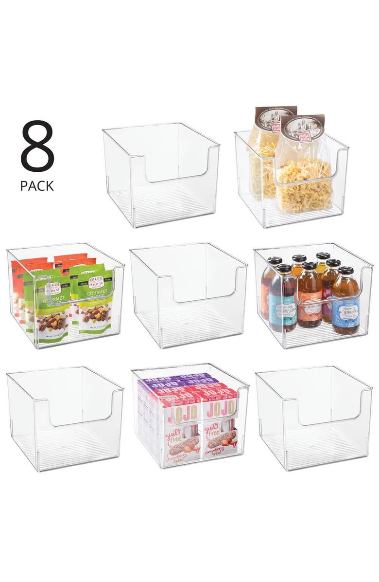 mDesign Kitchen Plastic Storage Organizer Bin with Open Front - 8 Pack, Alternate, color, 