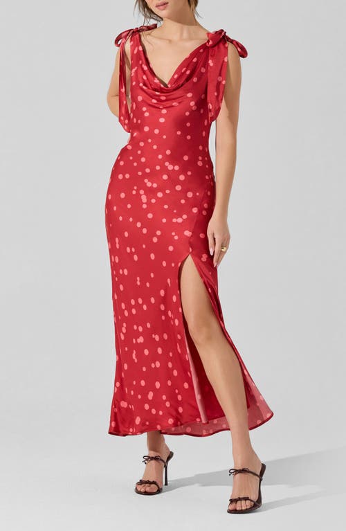 Astr The Label Allexina Tie Shoulder Maxi Dress In Red