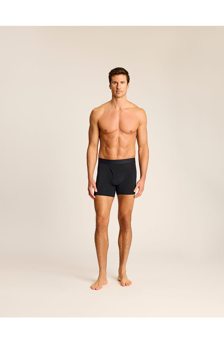 Commando Essential Modal Relaxed Boxer Brief with Fly, Alternate, color, Black