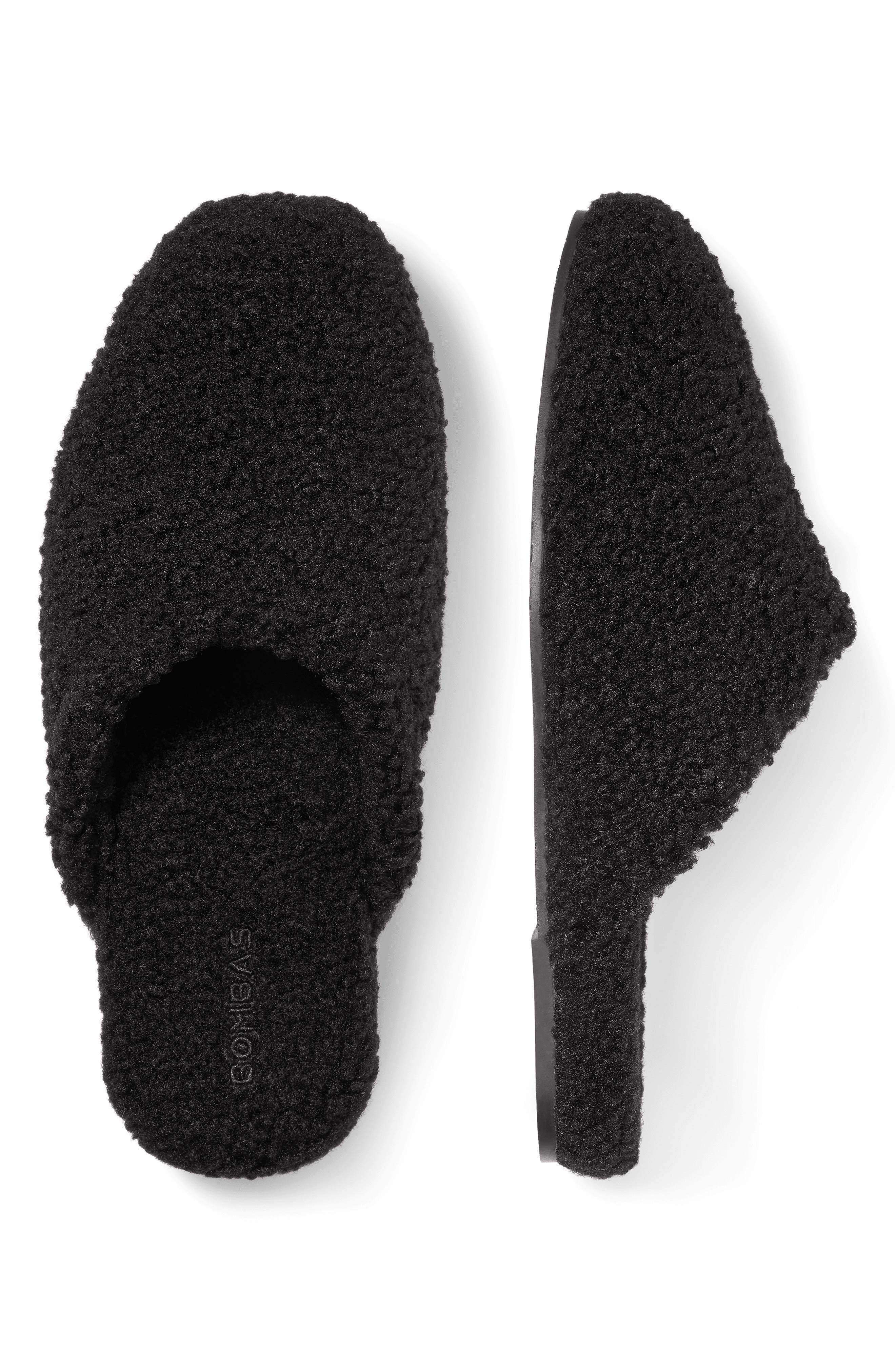Saturday Faux Fur Slippers, Main, color, BLACK