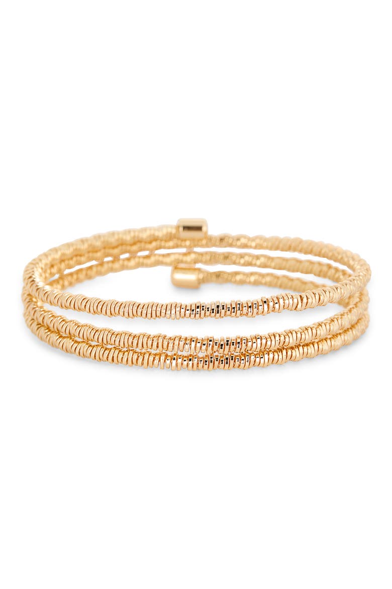 Textured Coil Wrap Bracelet, Main, color, GOLD