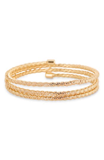 Nordstrom Rack Textured Coil Wrap Bracelet In Gold