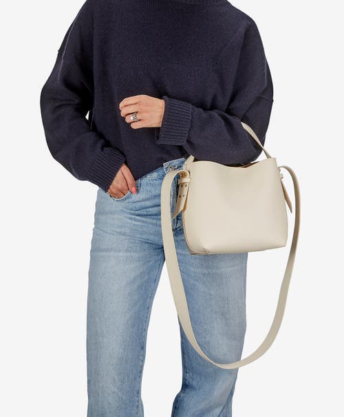 Gigi New York Selena Leather Bucket Bag In Ivory