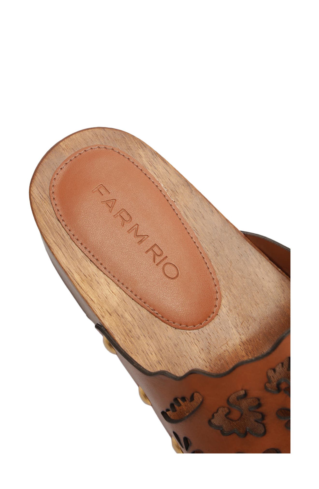 Lace Leather Slide Clog, Alternate, color, SAND