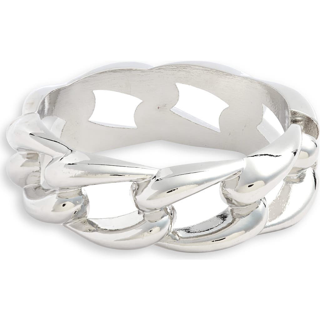 Nordstrom Curb Link Cuff Bracelet In Rhodium