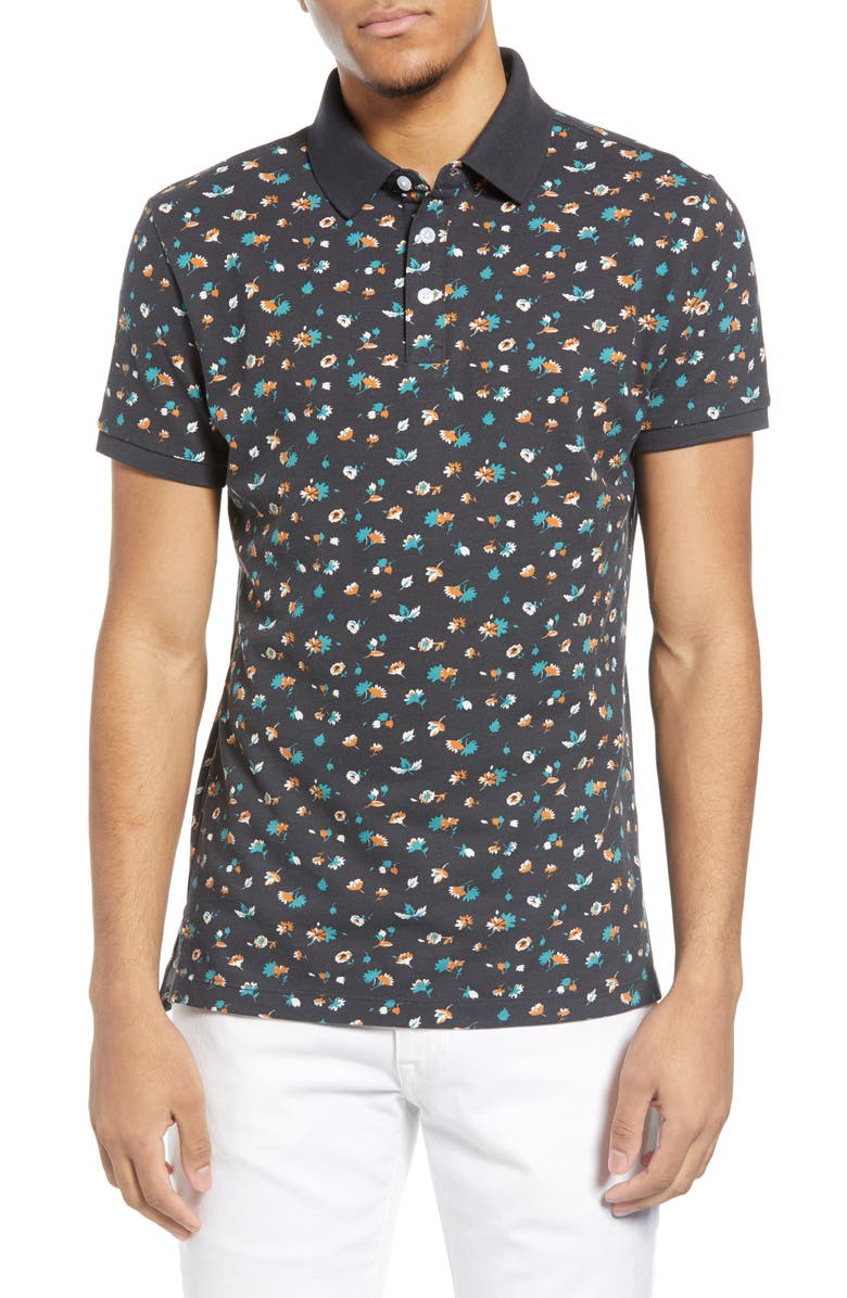 Bonobos Slim Fit Floral Piqué Polo, Main, color, 