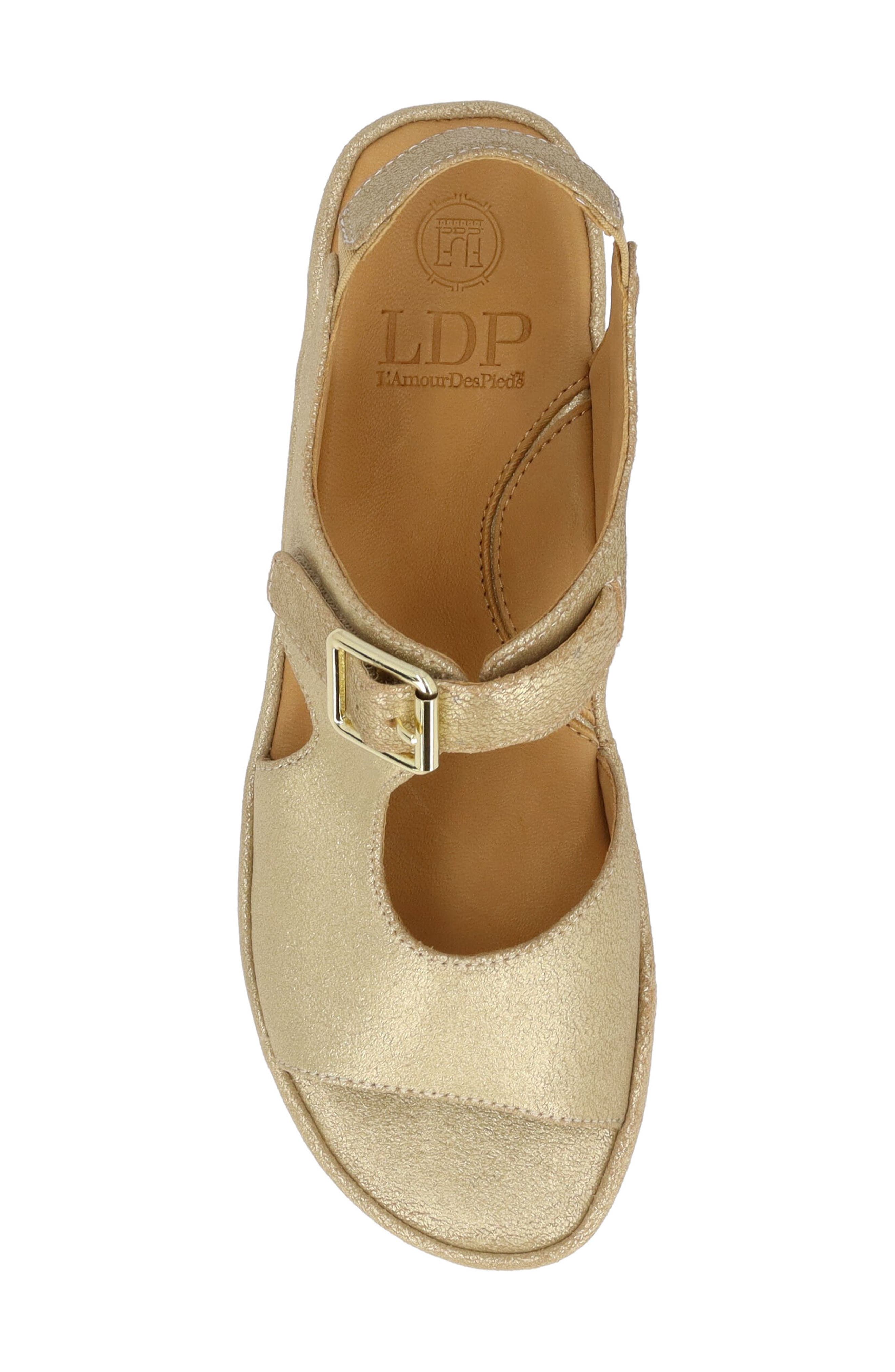 L'Amour des Pieds Azenor Ankle Strap Sandal, Alternate, color, Gold