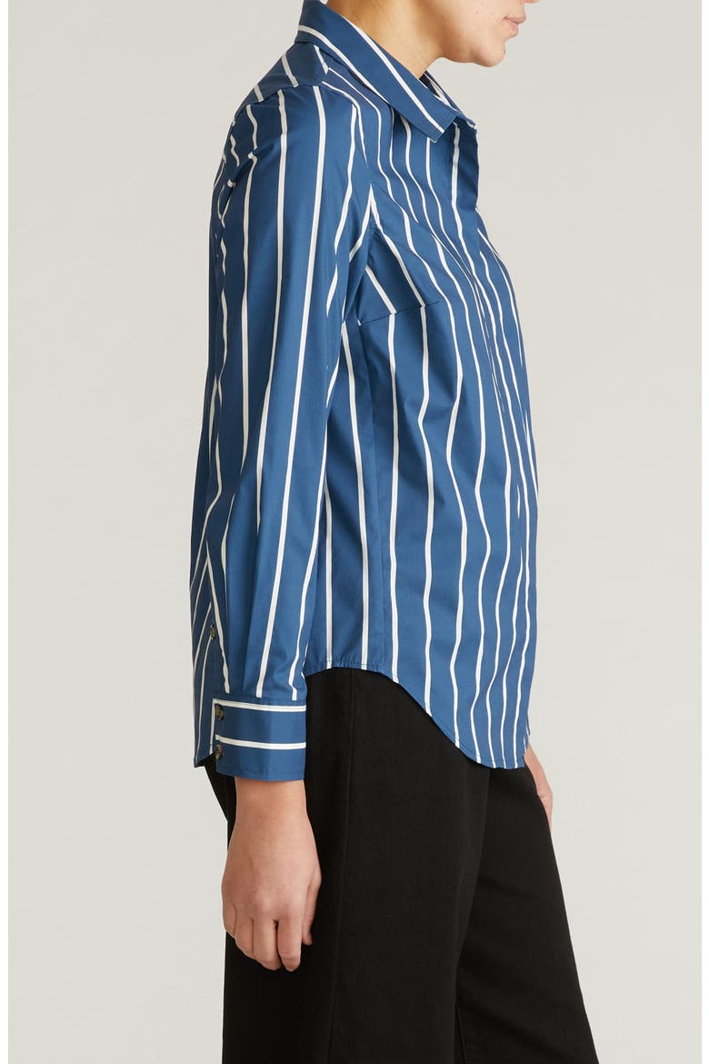 Elbe Stretch Poplin Button-Up Shirt, Alternate, color, ENSIGN BLUE