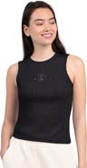 STARTER Women's Starter Black Las Vegas Raiders Rhinestone Sprinkle Ribbed Tank