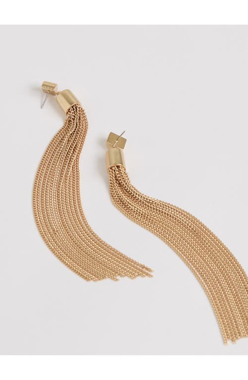 Reiss Tessa Tassel Drop Earrings In Gold Tone