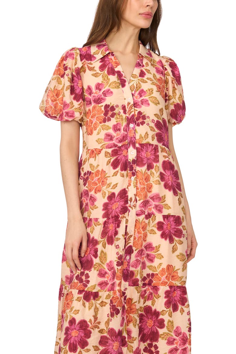 Tiered Maxi Shirtdress, Alternate, color, RED VIOLET