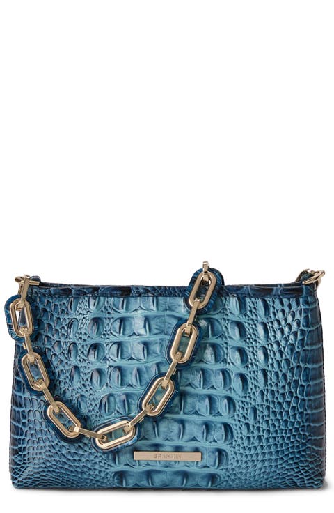 Mod Lorelei Tiger Stripe Croc Embossed Leather Shoulder Bag