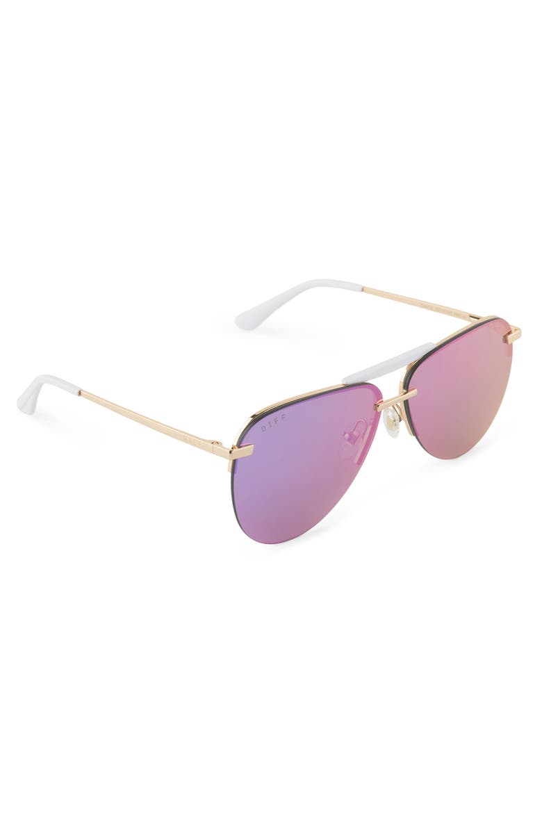 DIFF Tahoe 63mm Mirrored Oversize Aviator Sunglasses, Alternate, color, 