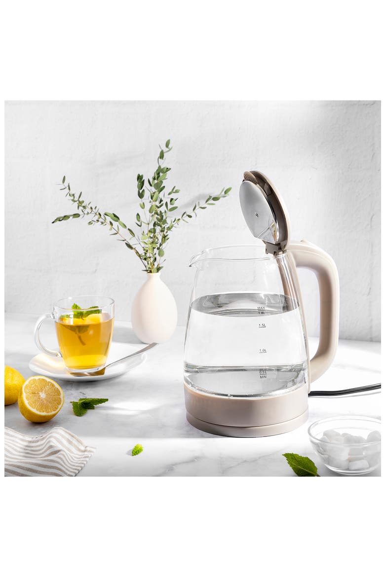 Glass Electric Kettle, Alternate, color, PEPPERCORN