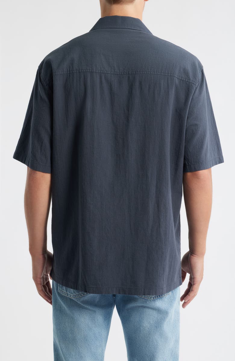 Brooklyn Industries Short Sleeve Cotton Button-Up Shirt, Alternate, color, India Ink