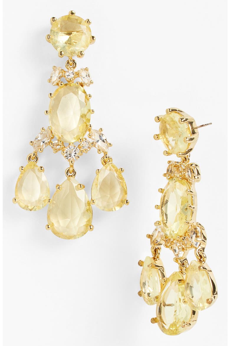 'up the ante' stone chandelier earrings, Main, color, YELLOW/ GOLD