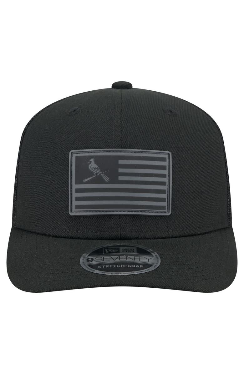 New Era Men's New Era Black St. Louis Cardinals Tonal Flag 9SEVENTY Stretch-Snap Hat, Alternate, color, 