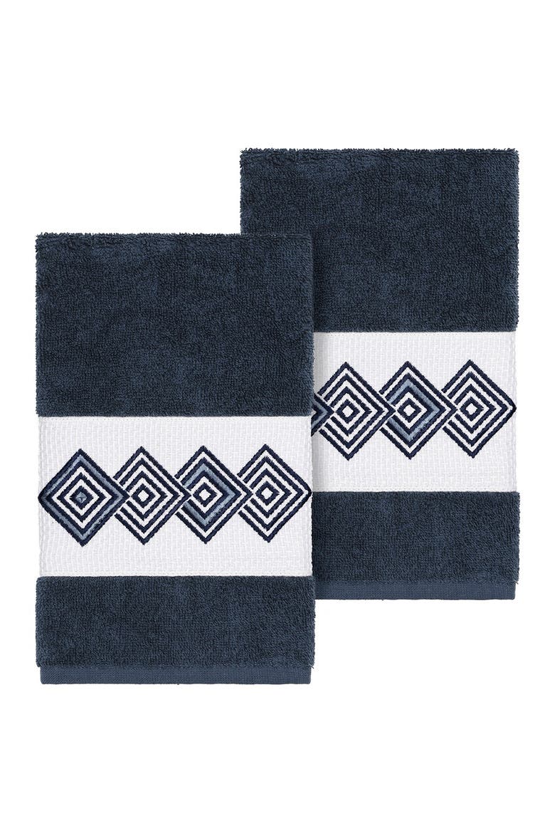Noah Embellished Hand Towel - Set of 2 - Midnight Blue, Main, color, MIDNIGHT BLUE