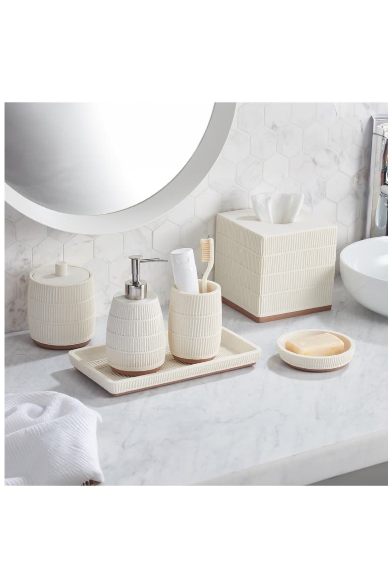 Textured 7-Piece Bath Accessory Set, Alternate, color, CREAM