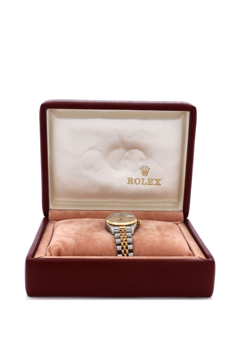 Oyster Perpetual Datejust Automatic Watch Stainless Steel and Yellow Gold with Diamond Markers 26, Alternate, color, Metallic Silver