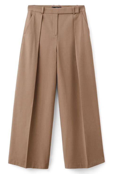 Pleated Straight Leg Pants