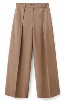 MANGO Pleated Straight Leg Pants