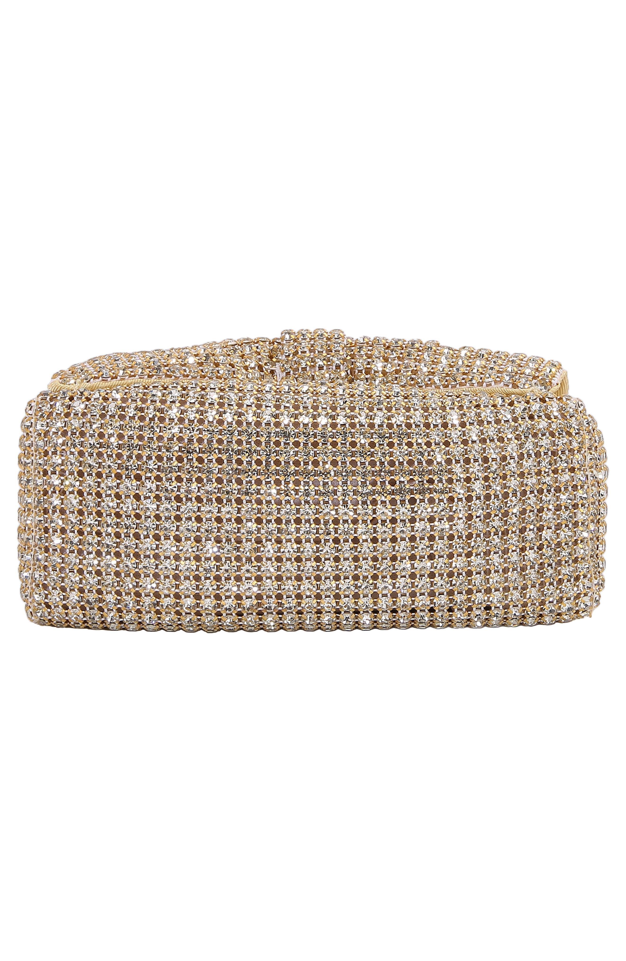 Rhinestone Bow Handheld Bag, Alternate, color, GOLD