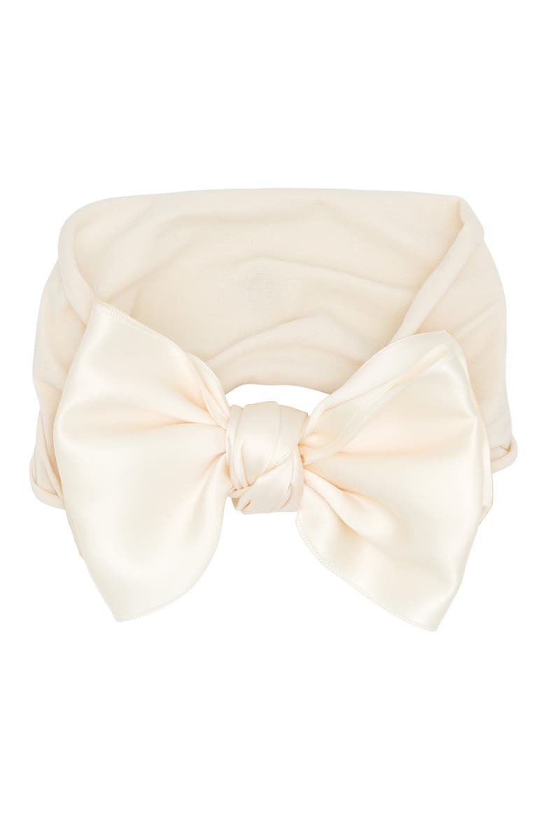 Satin Fab-Bow-Lous Headband, Alternate, color, OATMEAL