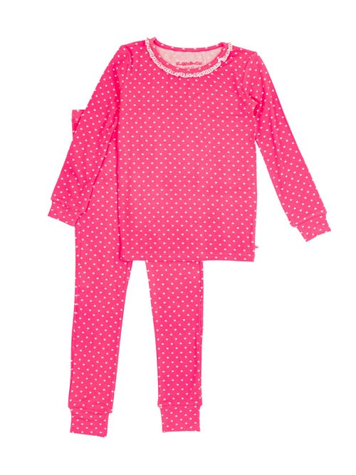 Rufflebutts Softsnooze Toddler Girls Ruffle Long Sleeve Pajama Set In Pink