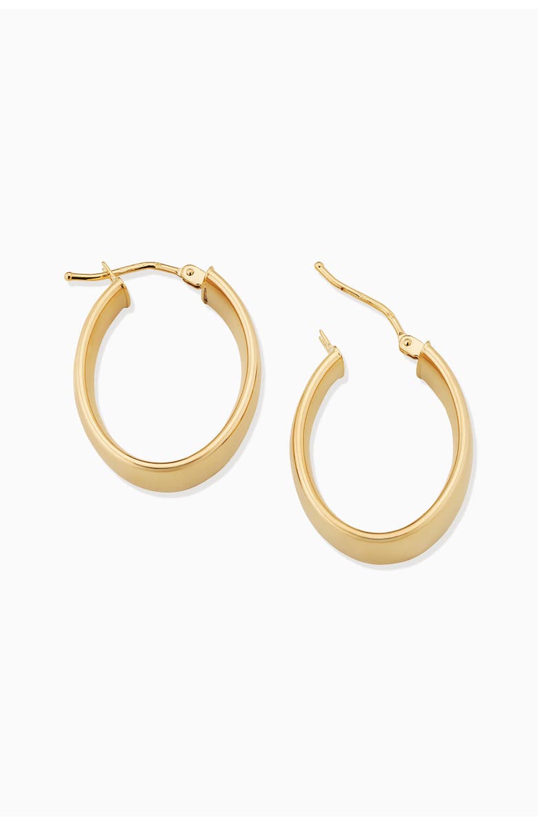 Oradina 14K Yellow Gold The One Midi Oval Hoops, Alternate, color, Yellow Gold