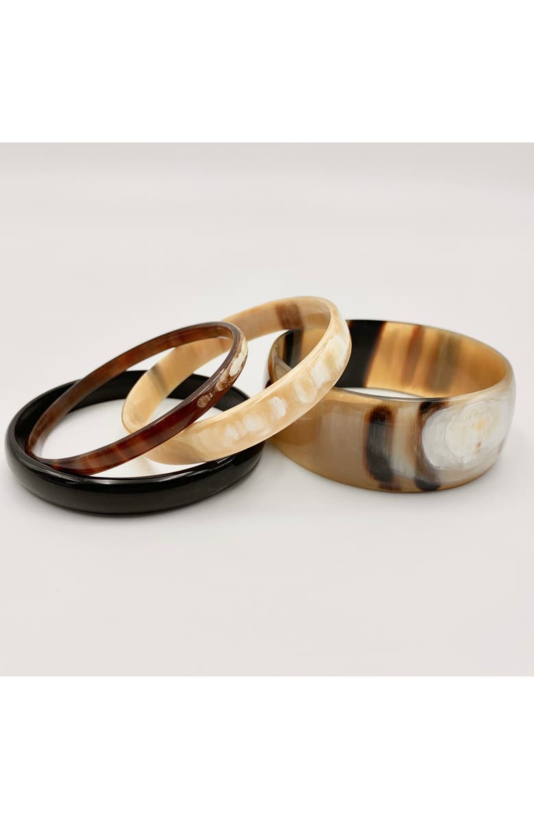 Maadili Collective Horn Bangle - Wide, Alternate, color, Natural