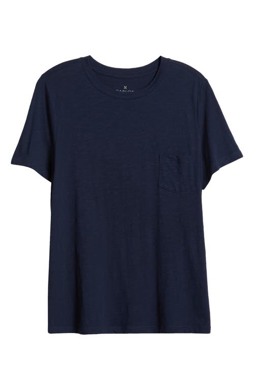 Caslonr Caslon(r) Crewneck Slub Jersey Pocket T-shirt In Navy Blazer